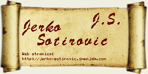 Jerko Sotirović vizit kartica